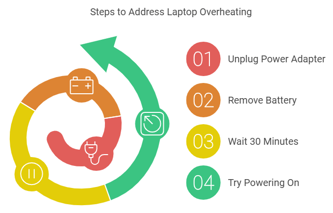 4 steps to do right now when laptop is overheated and won't operate