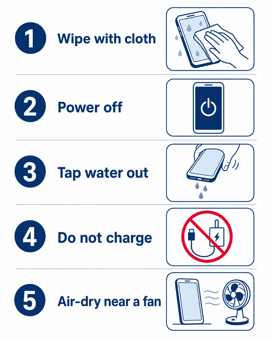 What to Do in The First 5 Minutes After Dropping Your Phone in Water for a few seconds