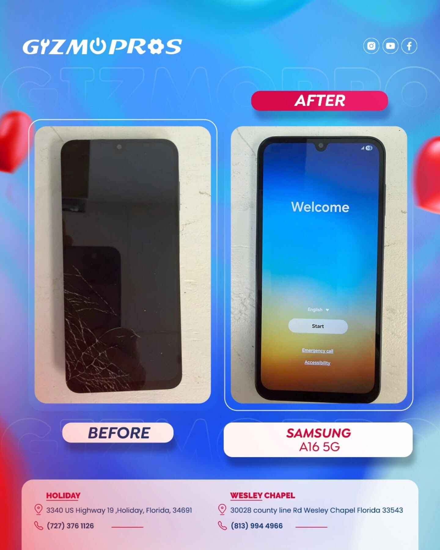 Before And After Fixing a Samsung Galaxy A16 Broken Screen